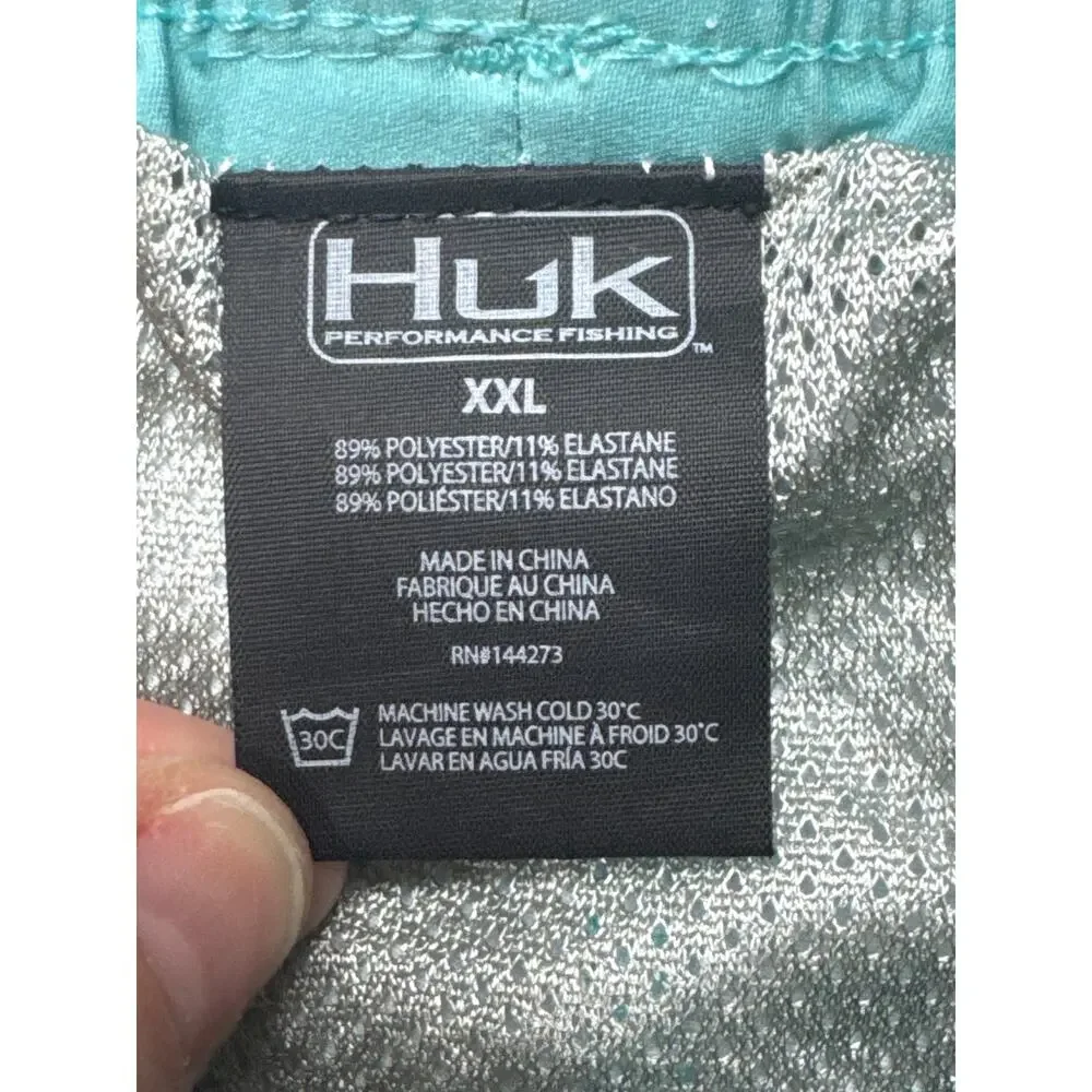HUK Men's Blue Ombre Lined Drawstring Swim Trunks - Size‎ XXL